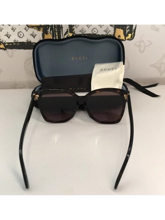 New Authentic Gucci GG0459SA 002 Havana Brown Butterfly Sunglasses main image 9